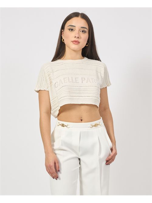 Gaelle Paris cropped t-shirt with logo GAELLE PARIS | GAABW04238BI67